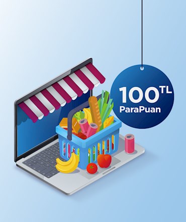 Evinizden çıkmadan yapacağınız online market alışverişlerinize 100 TL ParaPuan!