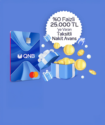 QNB Kredi Kartı 25.000 TL'ye varan Faizsiz Taksitli Nakit Avans!
